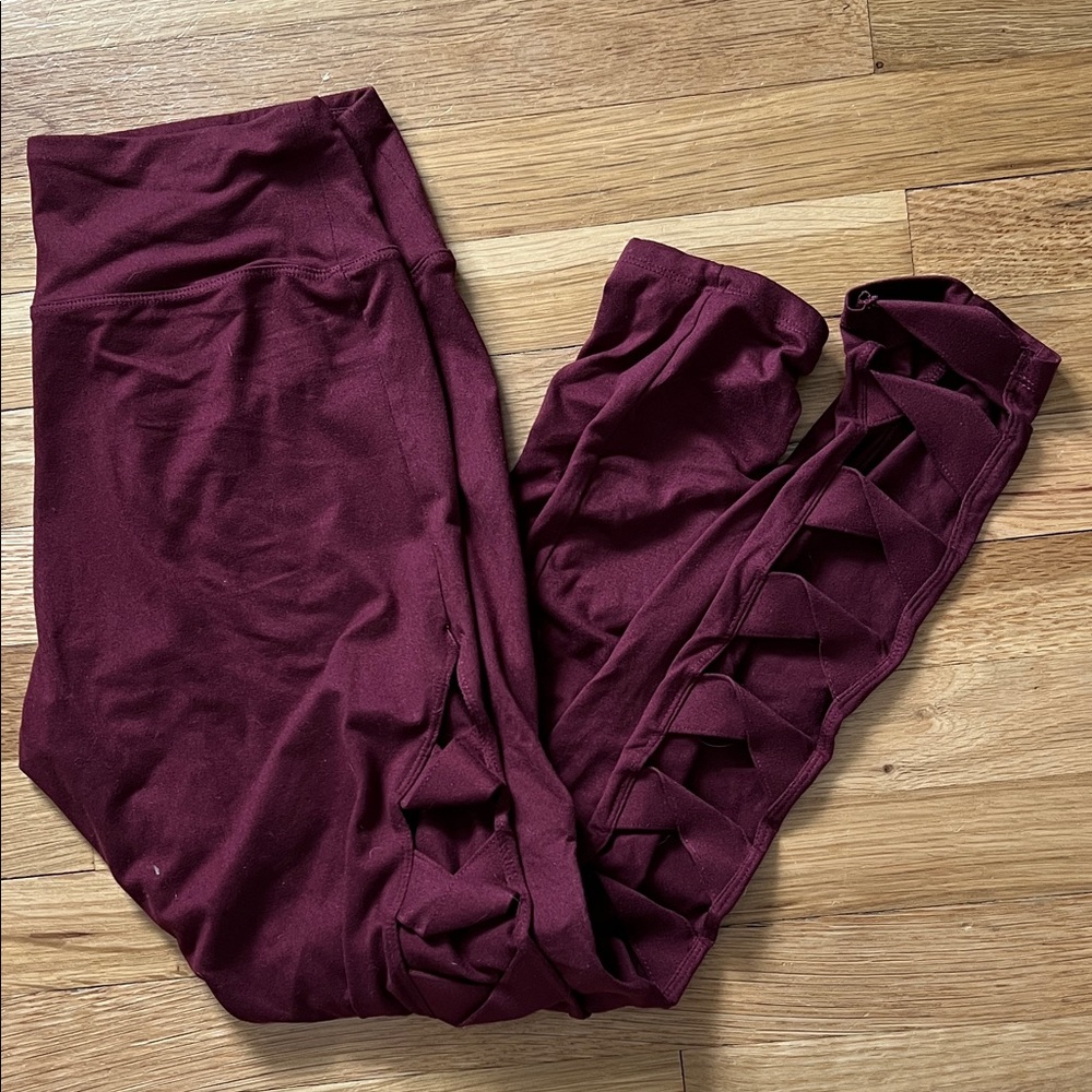 Express Plum Leggings with Branded Waistband